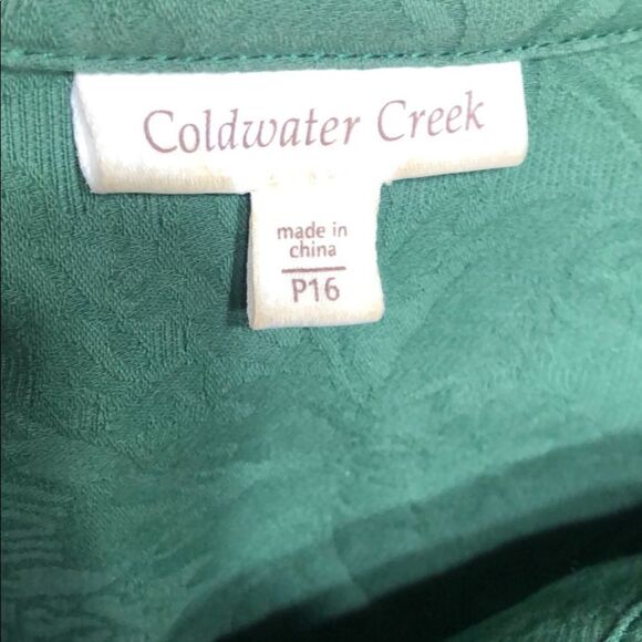 100% Cotton Coldwater Creek Green Jacket - Picture 4 of 13